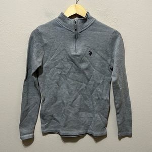 U.S. Polo Assn. Gray 1/4th Zip Sweater